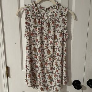 Loft Romantic Floral Sleeveless Blouse Top Petite Small SP